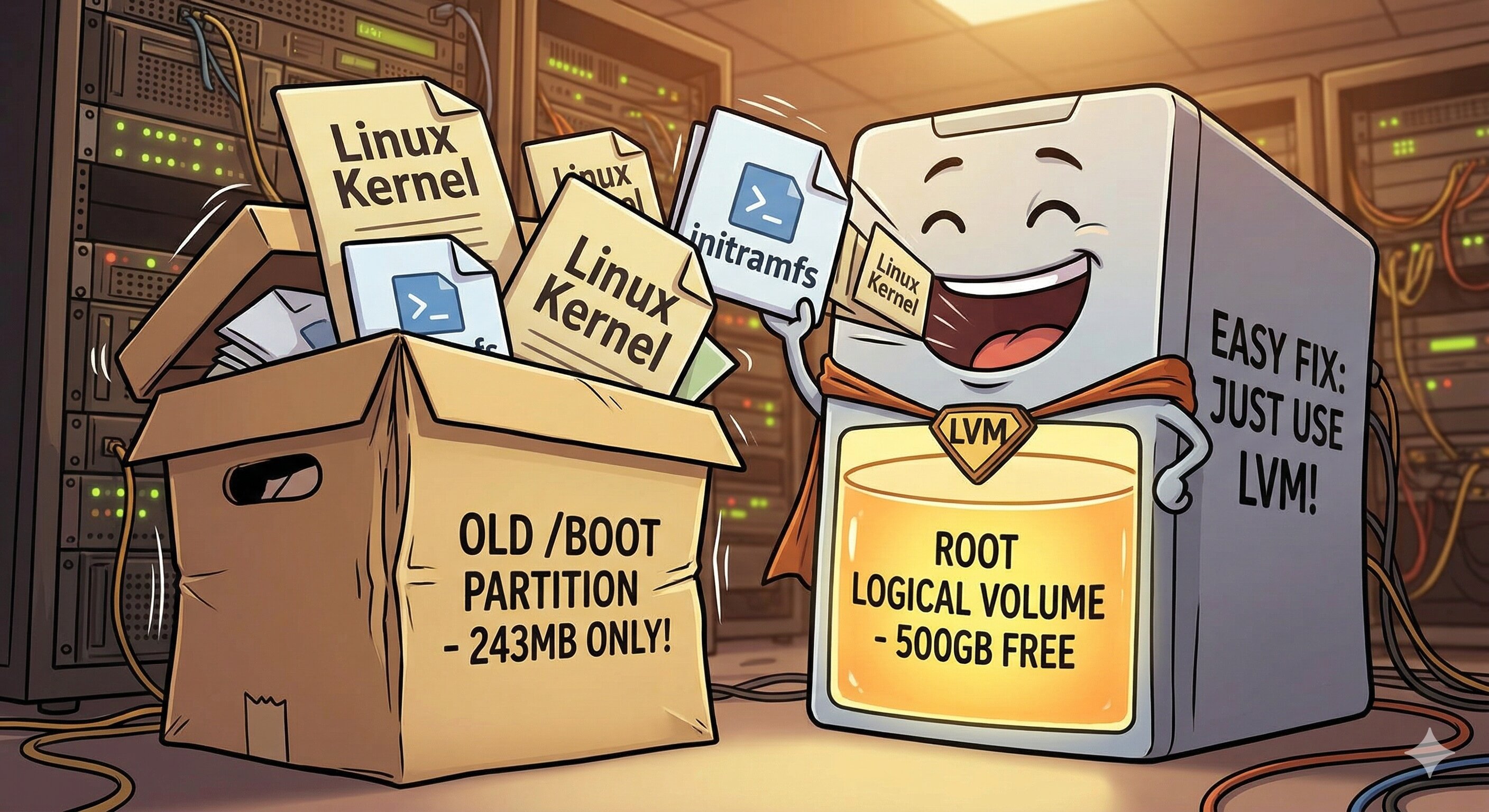 Resolving a full /boot partition on Ubuntu with LVM